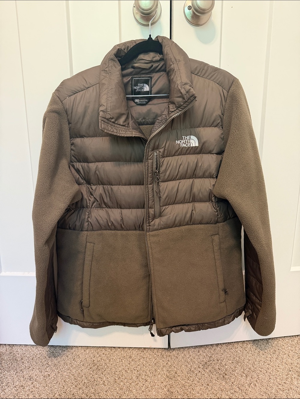 The North Face  Women’s Brown Hybrid Puffer-Fleece Jacket
